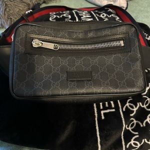 Gucci black sling backpack